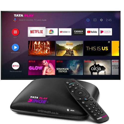Tata Play Tata Play® Binge+ 4K Box - 12 Months Free Subscription - Tata Sky 4k Android Box 100% Cash Back Offer