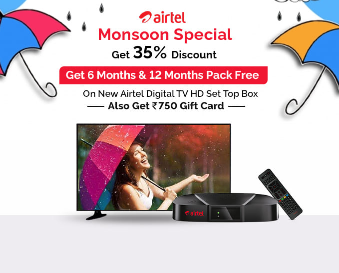 Airtel Set Top Box Offer 6 Month Free Pack Grand Airtel DTH Season Sale Special Sale Offer